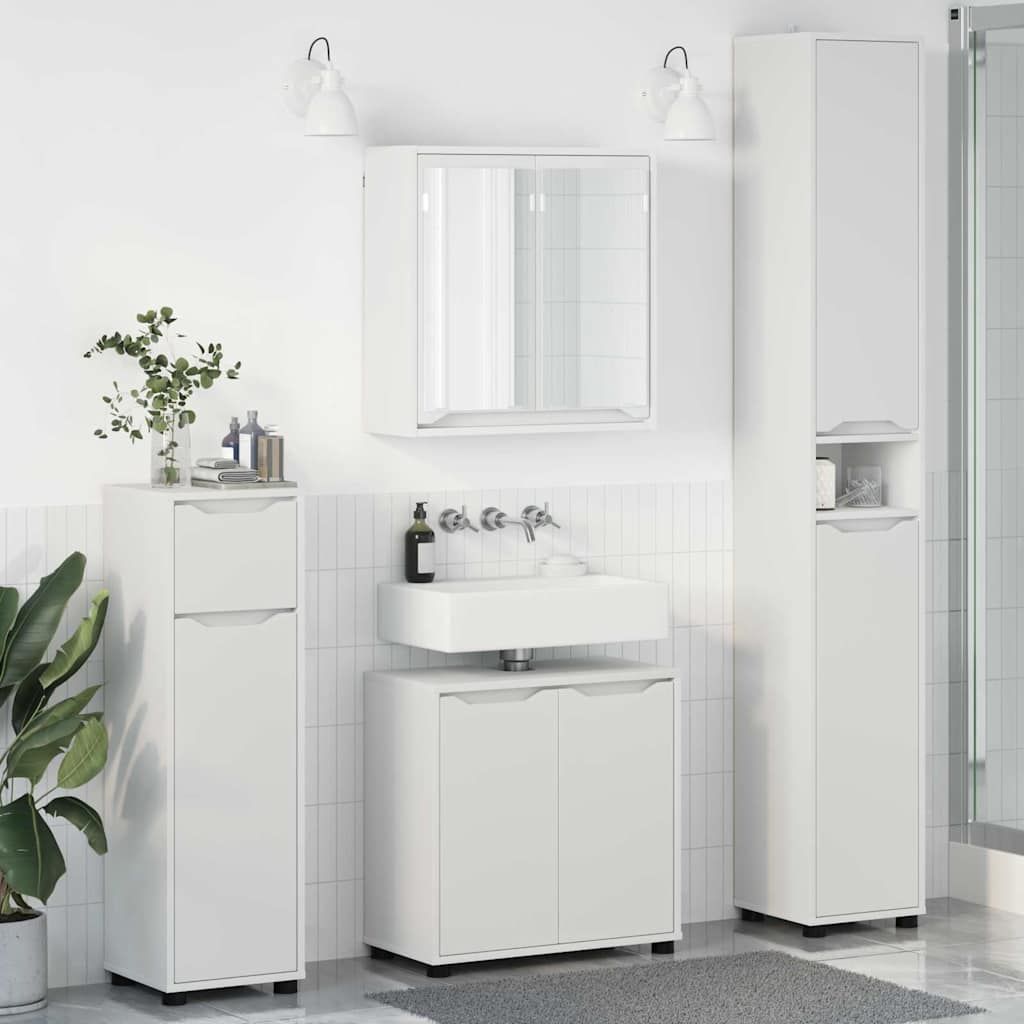 Set di mobili per il bagno 4 pcs Bianco Legno multistrato 3403840