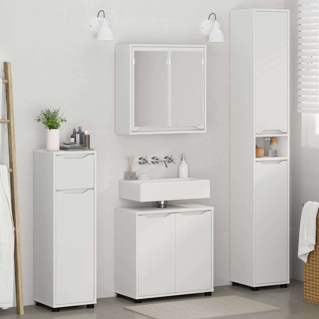 Set di mobili per il bagno 4 pcs Bianco Legno multistrato 3403840