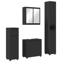 Set di mobili per il bagno 4 pcs Nero Legno multistrato 3403841