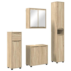 Set di mobili per il bagno con cassetto 4 pcs Rovere Sonoma 3403842