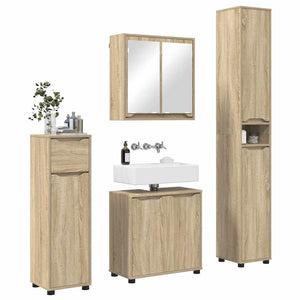 Set di mobili per il bagno con cassetto 4 pcs Rovere Sonoma 3403842