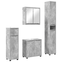 Set di mobili per il bagno con cassetto 4 pcs Grigio cemento 3403843