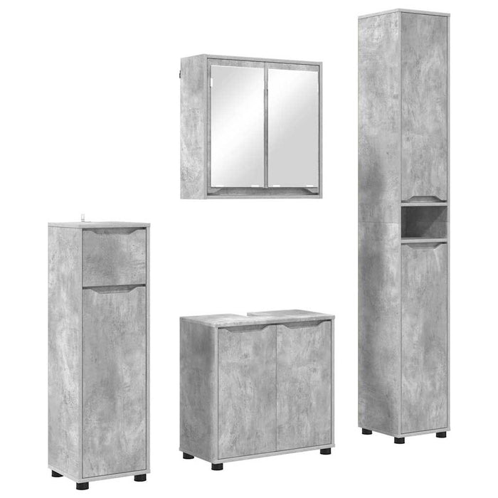 Set di mobili per il bagno con cassetto 4 pcs Grigio cemento 3403843
