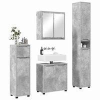 Set di mobili per il bagno con cassetto 4 pcs Grigio cemento 3403843