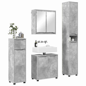 Set di mobili per il bagno con cassetto 4 pcs Grigio cemento 3403843