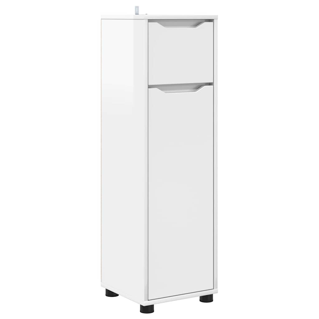 Set di mobili per il bagno con cassetto 4 pcs Bianco Lucido 3403844