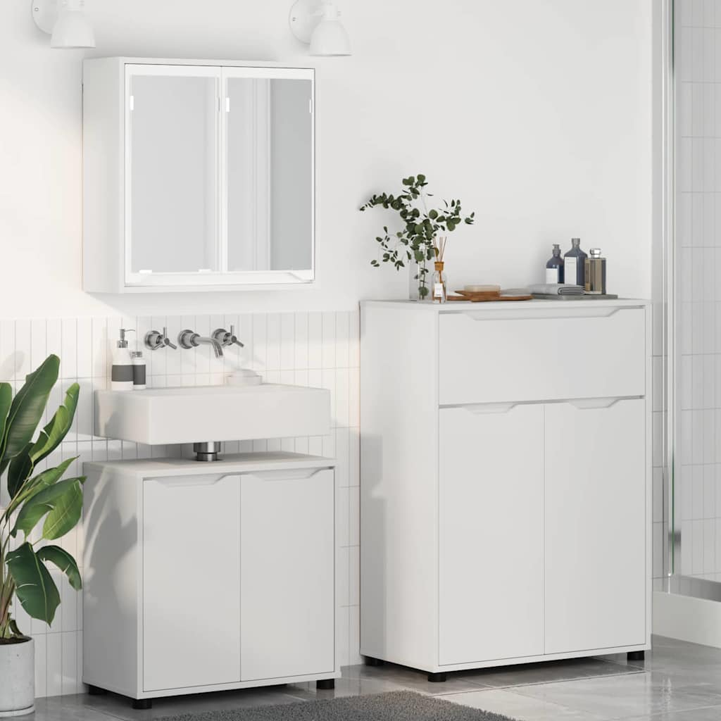 Set di mobili per il bagno 3 pcs Bianco Legno multistrato 3403850
