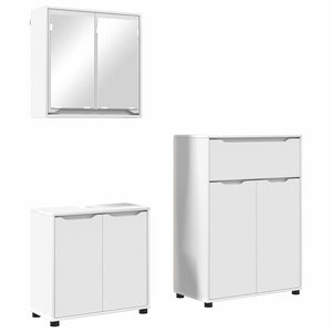 Set di mobili per il bagno 3 pcs Bianco Legno multistrato 3403850