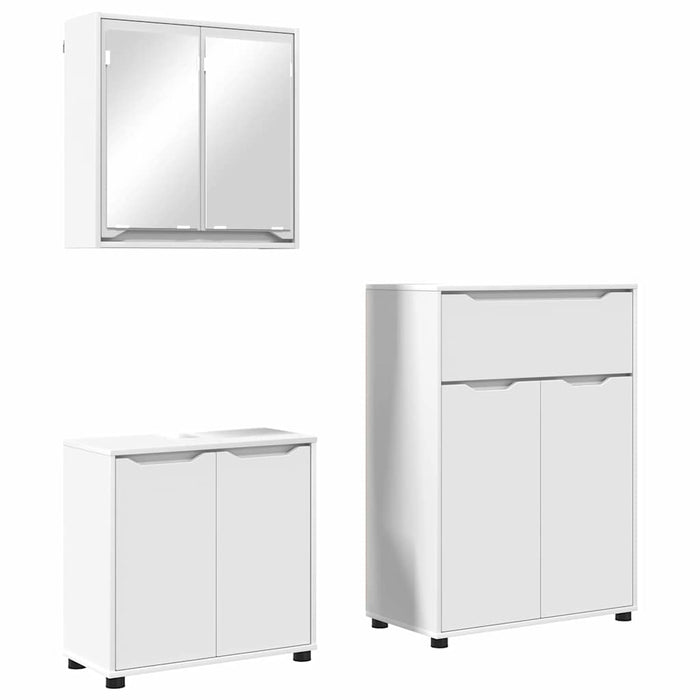 Set di mobili per il bagno 3 pcs Bianco Legno multistrato 3403850