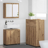 Set di mobili per il bagno con ruota 3 pcs Rovere artigianale