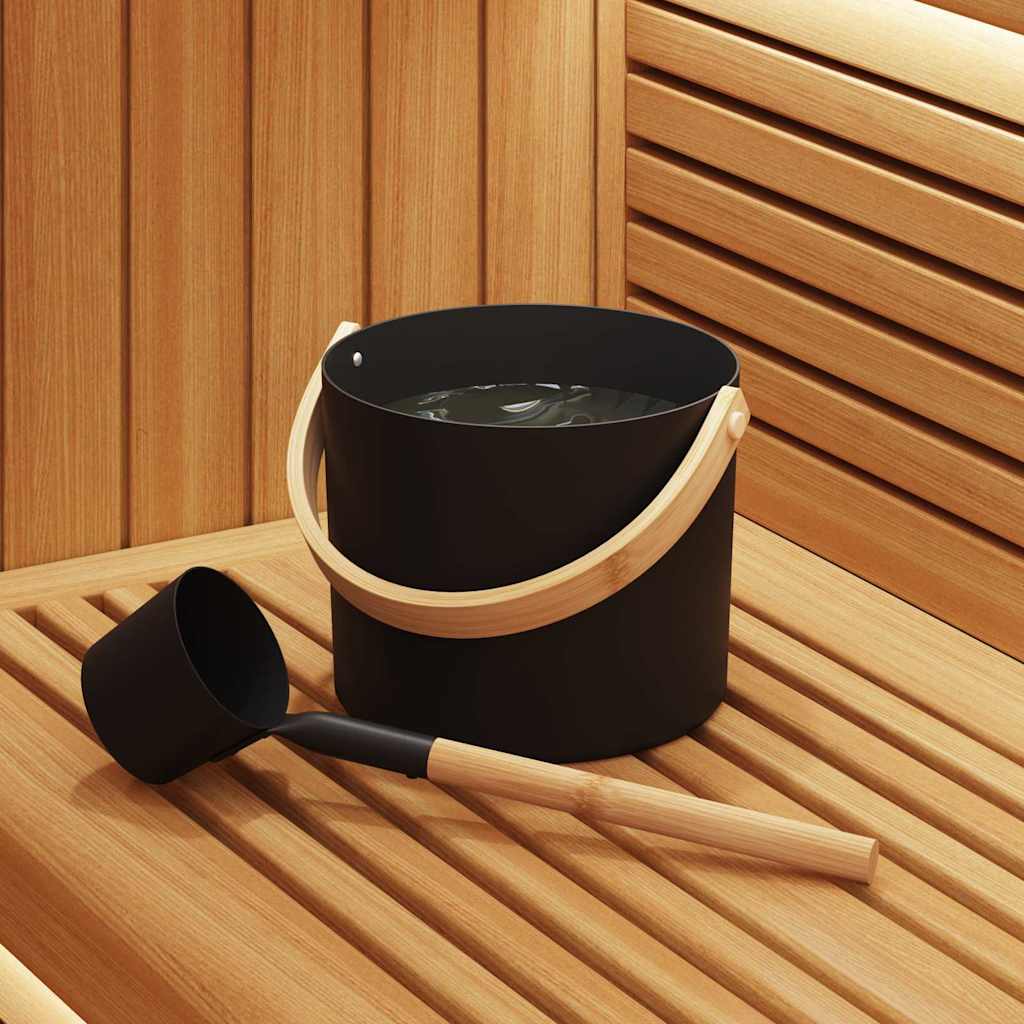 Set Secchio Sauna 2 pcs Nero 8.5 x 8 x 4.5 cm Alluminio 42023426