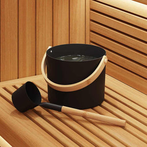 Set Secchio Sauna 2 pcs Nero 8.5 x 8 x 4.5 cm Alluminio 42023426