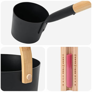 Set Secchio Sauna 4 pcs Nero 8.5 x 8 x 4.5 cm Alluminio 42023427