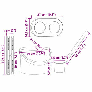 Set Secchio Sauna 4 pcs Nero 8.5 x 8 x 4.5 cm Alluminio 42023427