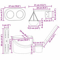 Set Secchio Sauna 5 pcs Nero 8.5 x 8 x 4.5 cm Alluminio 42023428