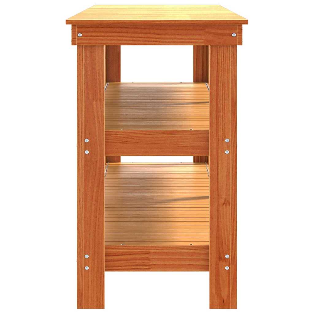 Banco da lavoro Marrone cerato 181.5 x 50 x 80 cm Pino massello 858259