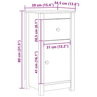 Credenza 2 pcs Marrone cerato 39 x 34,5 x 80 cm Pino massello 864037
