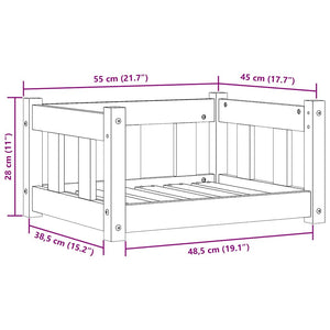 Letto per Cani Marrone cerato 55 x 45 x 28 cm Pino massello 867652