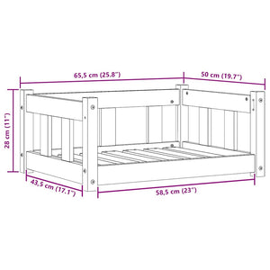 Letto per Cani Marrone cerato 65,5 x 50,5 x 28 cm Pino massello 869883