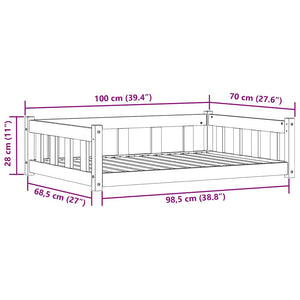 Letto per Cani Marrone cerato 55 x 45 x 28 cm Pino massello 869886