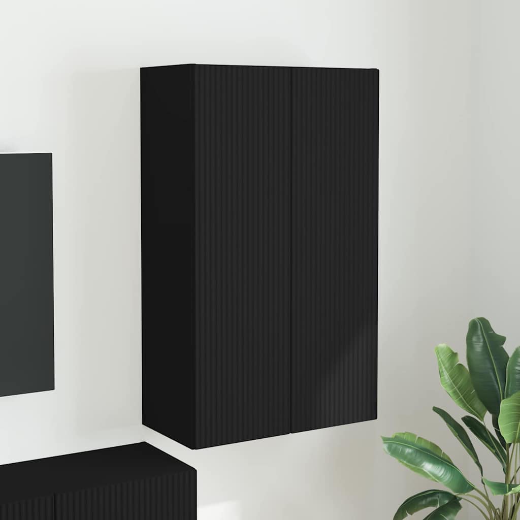 Mobile TV da parete Nero 59,5 x 31 x 100 cm Legno multistrato 892370