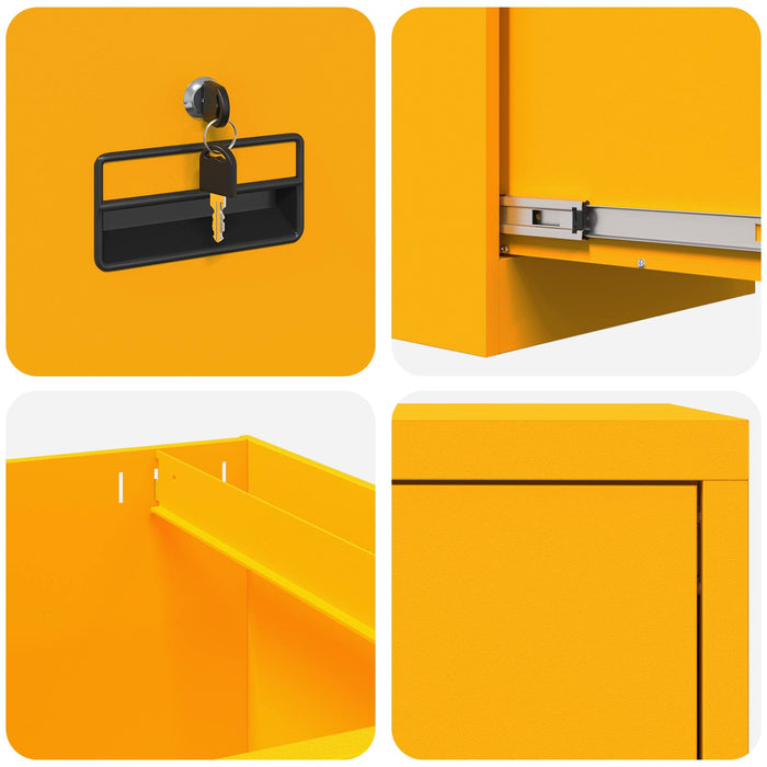 Armadio per File con cassetto Giallo senape 44 x 50 x 106.5 cm 891595