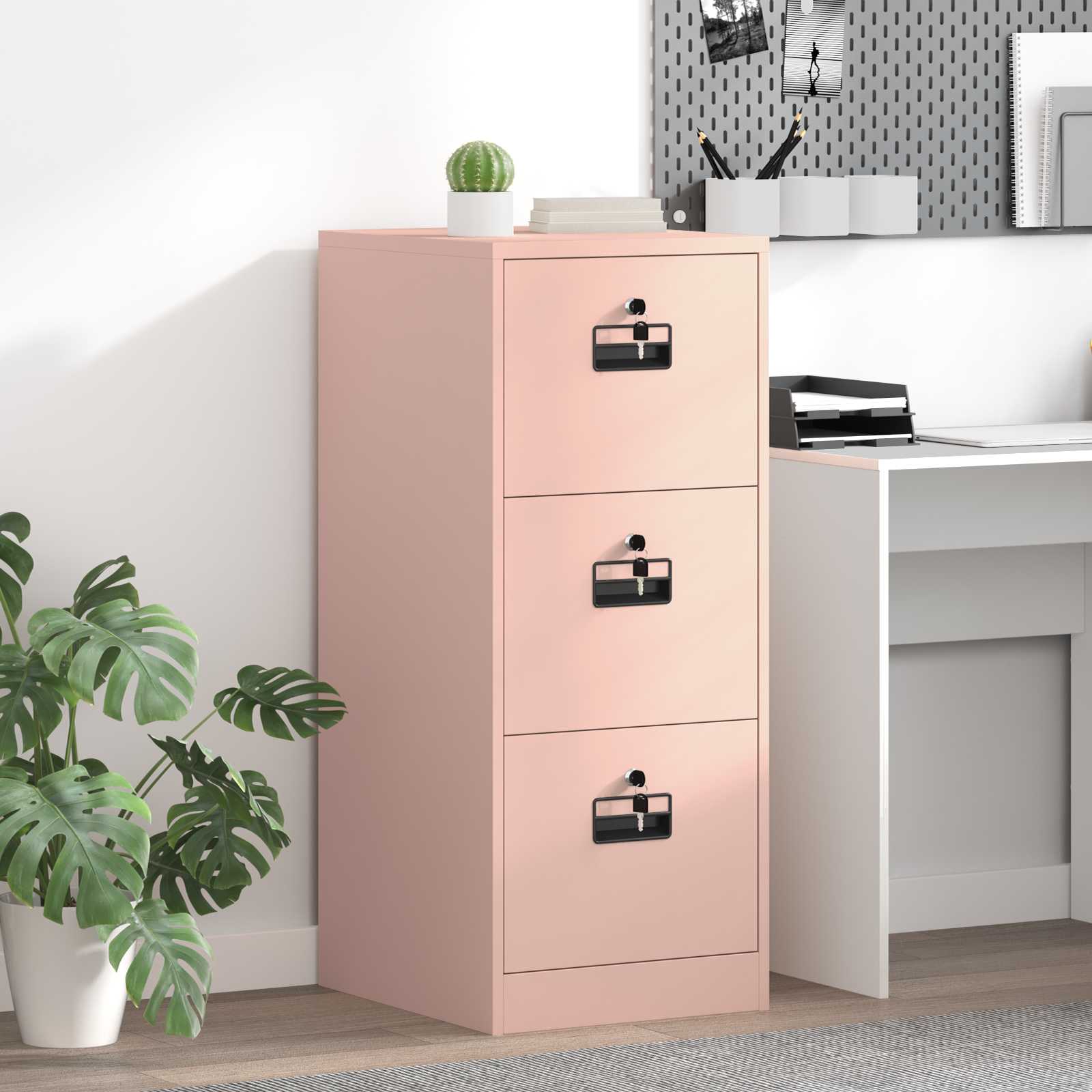 Armadio per File con cassetto Rosa 44 x 50 x 106.5 cm 891599