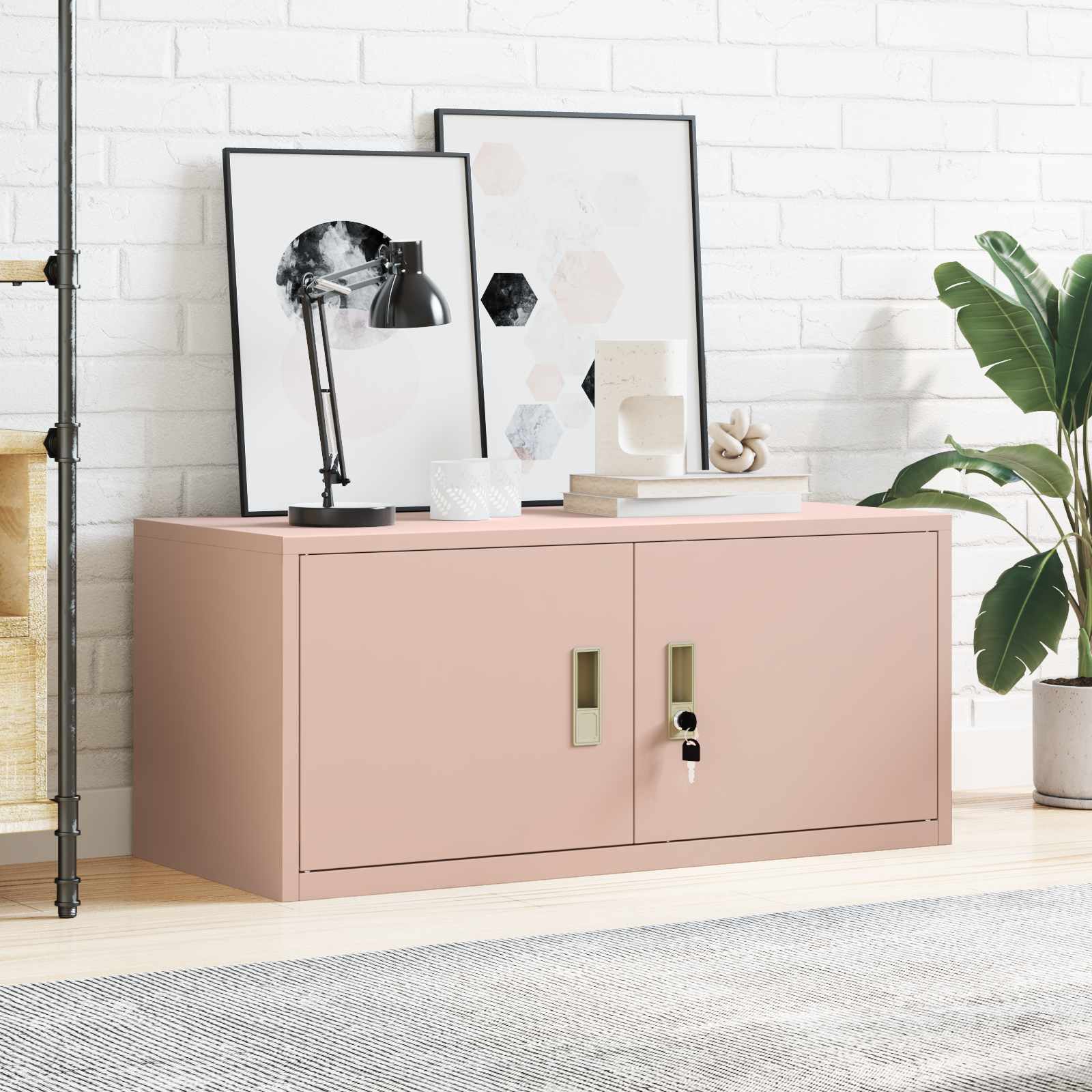 Armadio Rosa 90 x 40 x 40 cm Acciaio laminato a freddo 891629