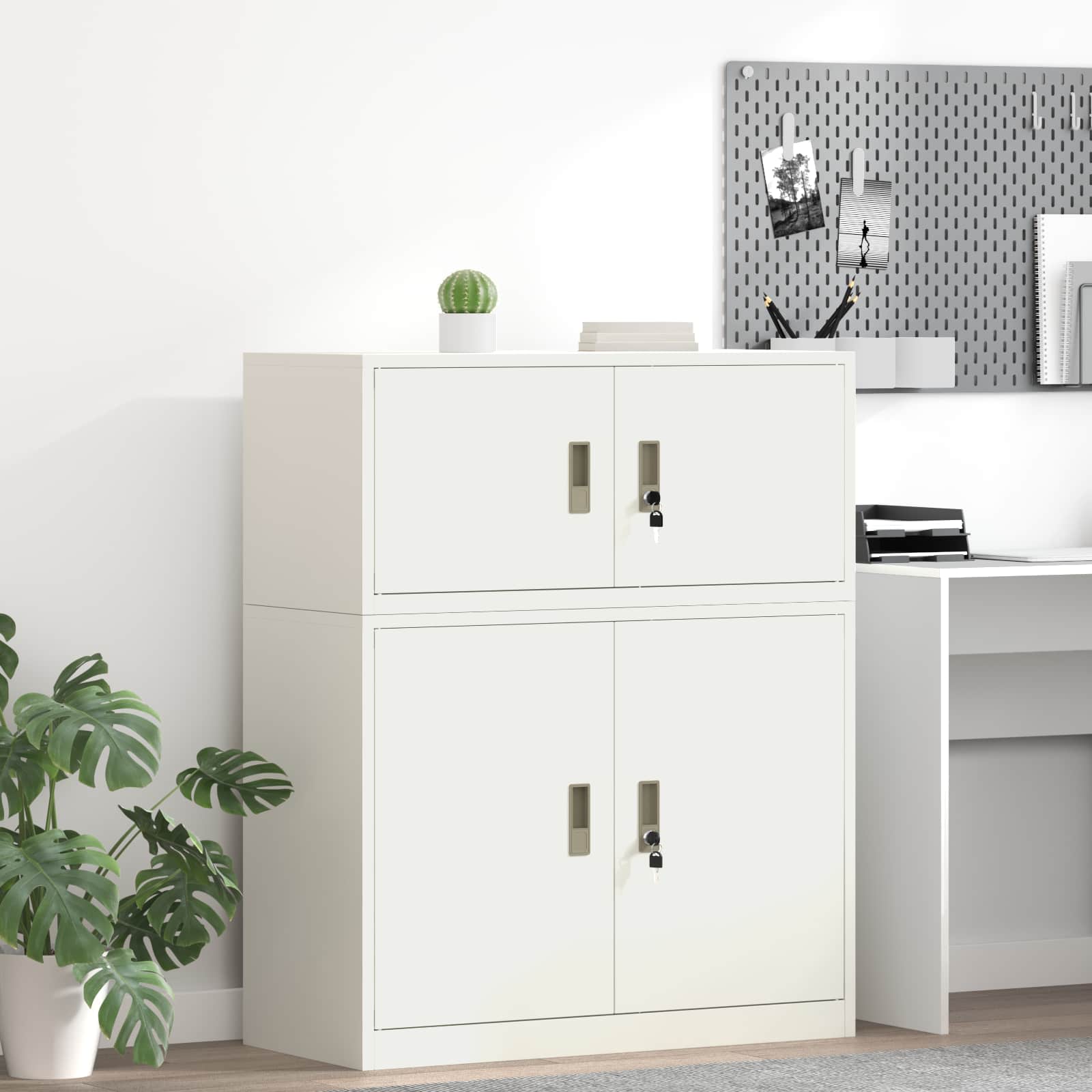 Armadio Bianco 90 x 40 x 40 cm Acciaio laminato a freddo 891633