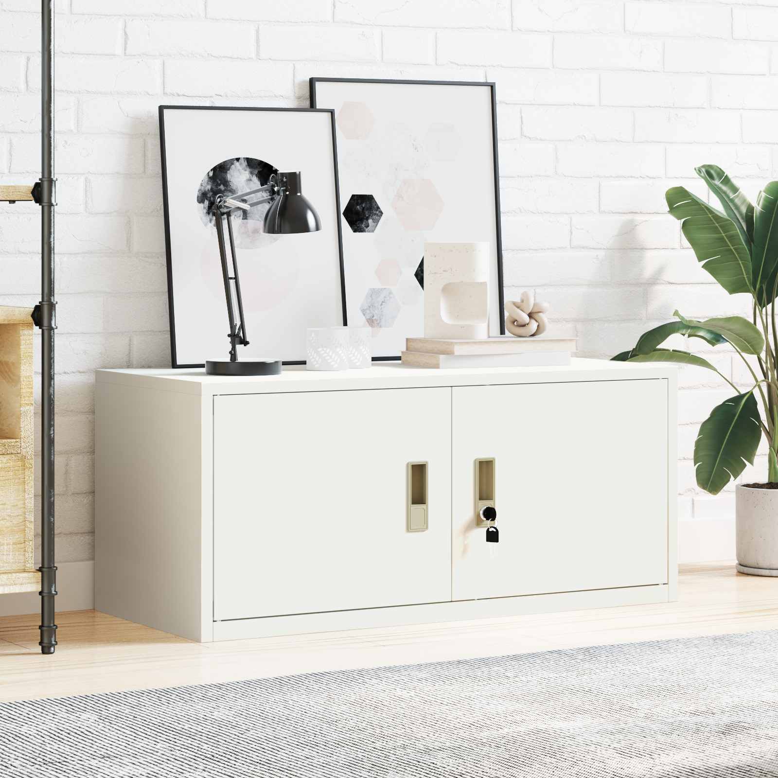 Armadio Bianco 90 x 40 x 40 cm Acciaio laminato a freddo 891633