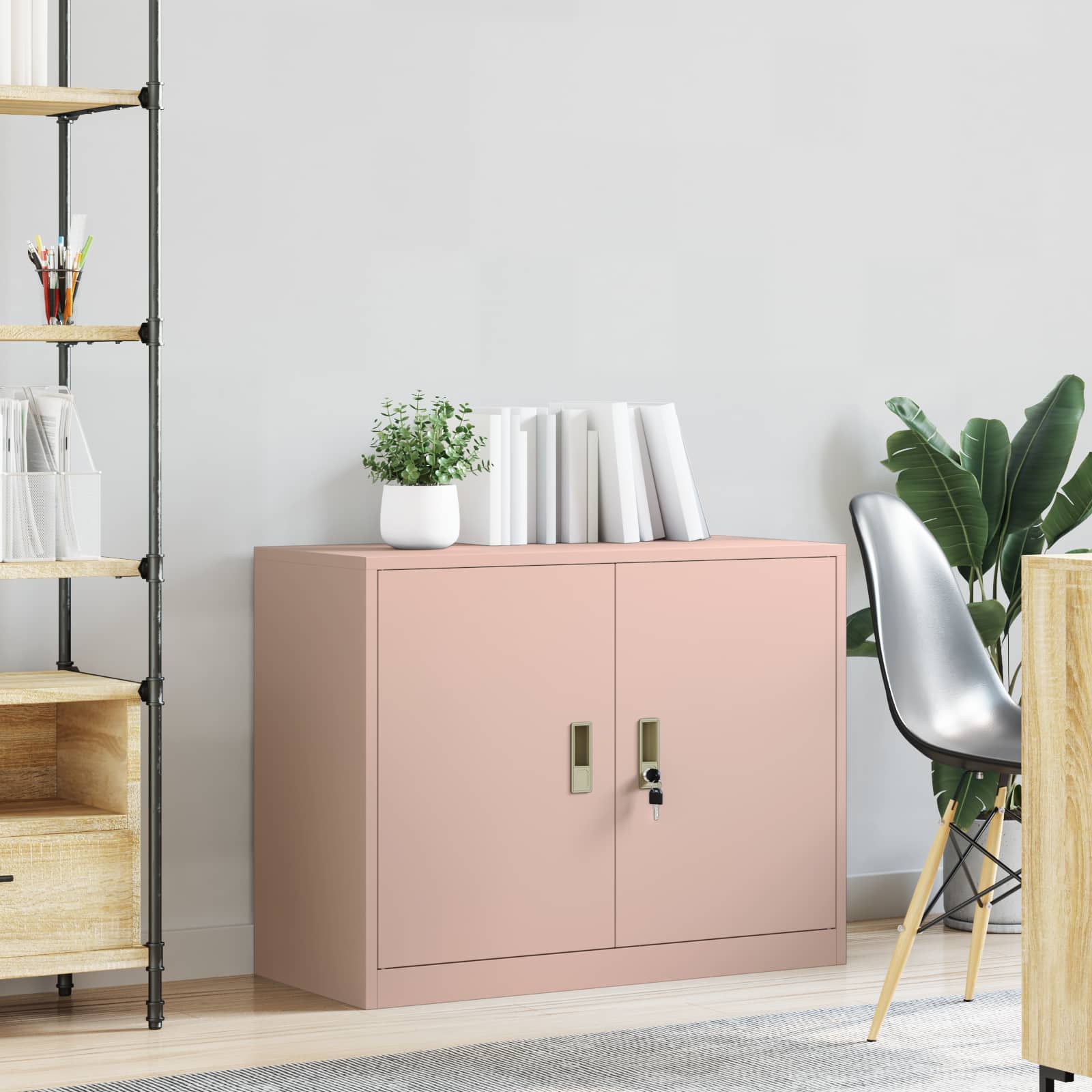 Armadio Rosa 90 x 40 x 70 cm Acciaio laminato a freddo 891635