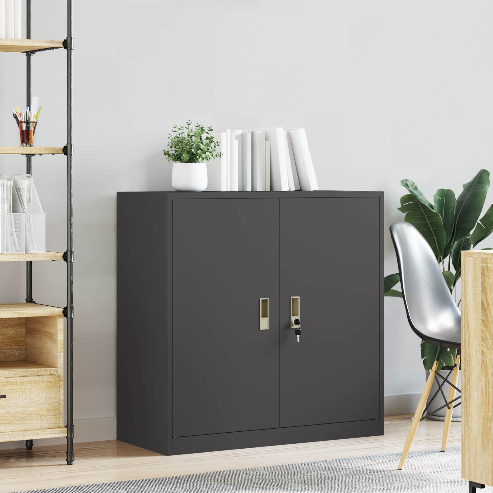 Armadio Nero 90 x 40 x 90 cm Acciaio laminato a freddo 891640