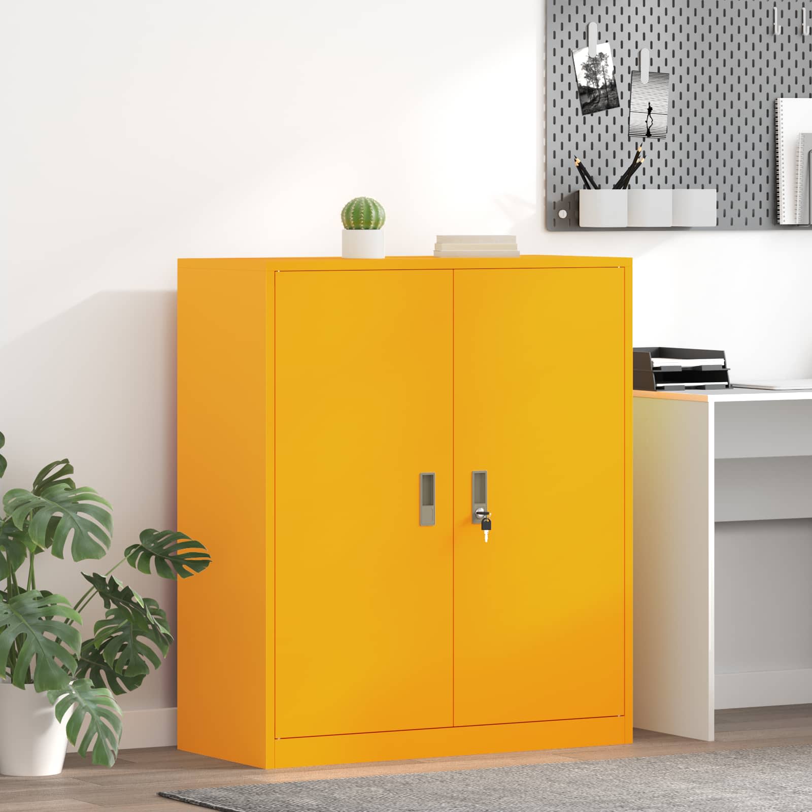 Armadio con archiviazione Giallo senape 90 x 40 x 105 cm 891649