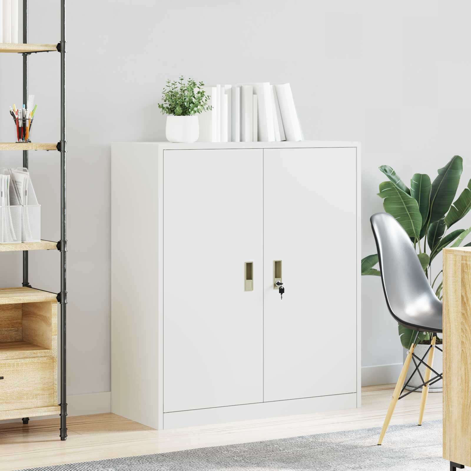 Armadio Bianco 90 x 40 x 105 cm Acciaio laminato a freddo 891651