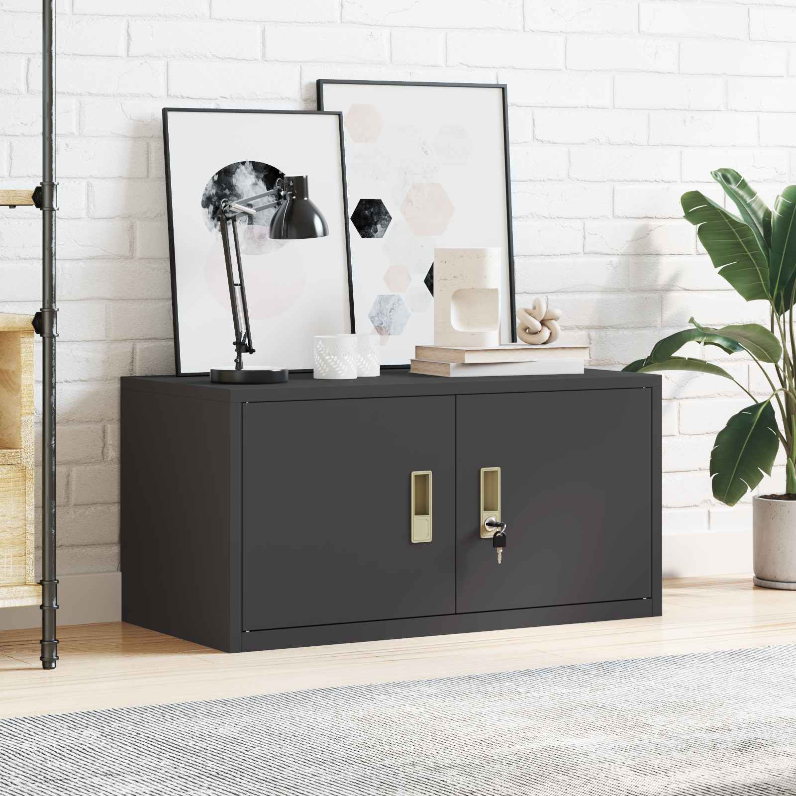 Armadio Nero 80 x 40 x 40 cm Acciaio laminato a freddo 891670