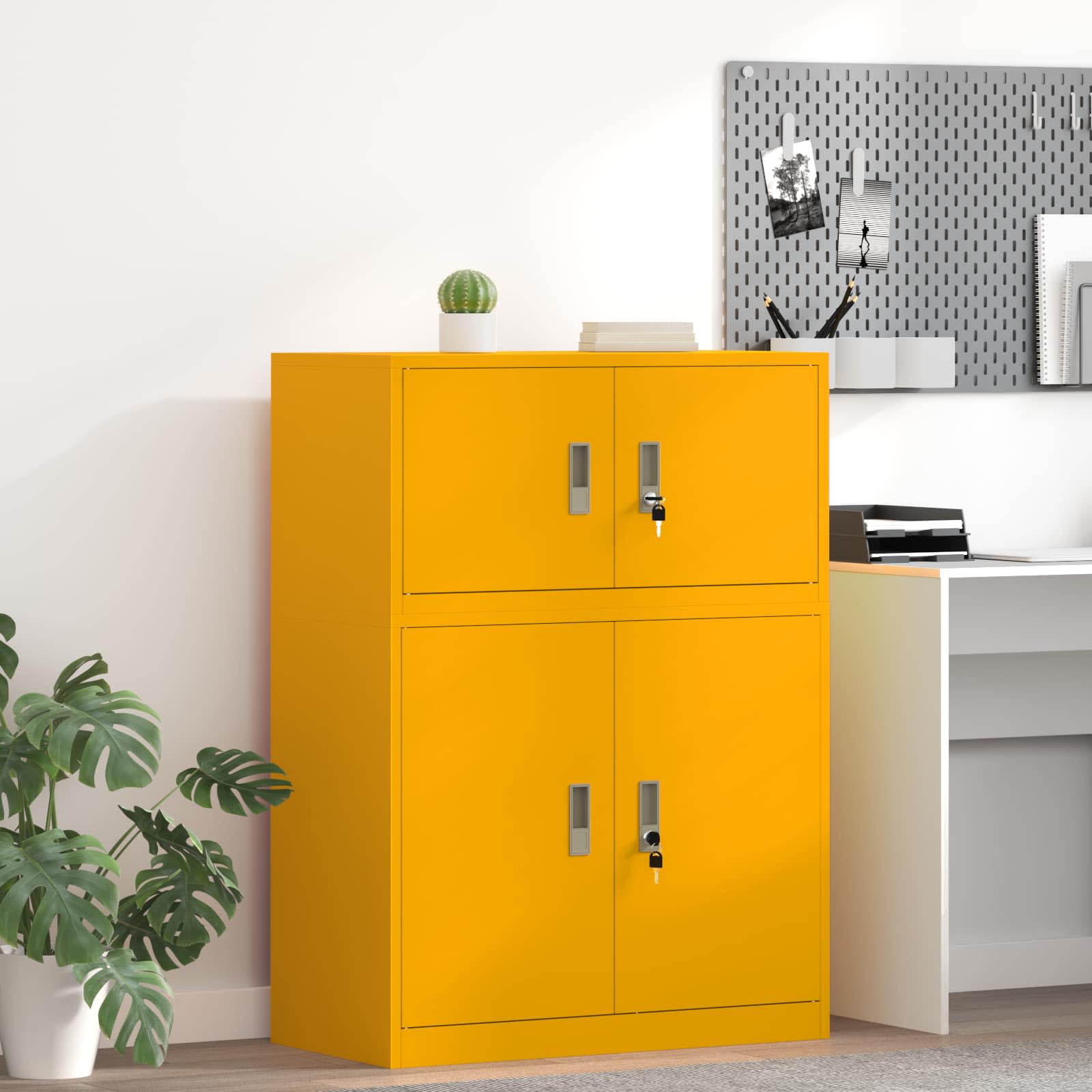 Armadio Giallo senape 80 x 40 x 40 cm Acciaio laminato a freddo 891673
