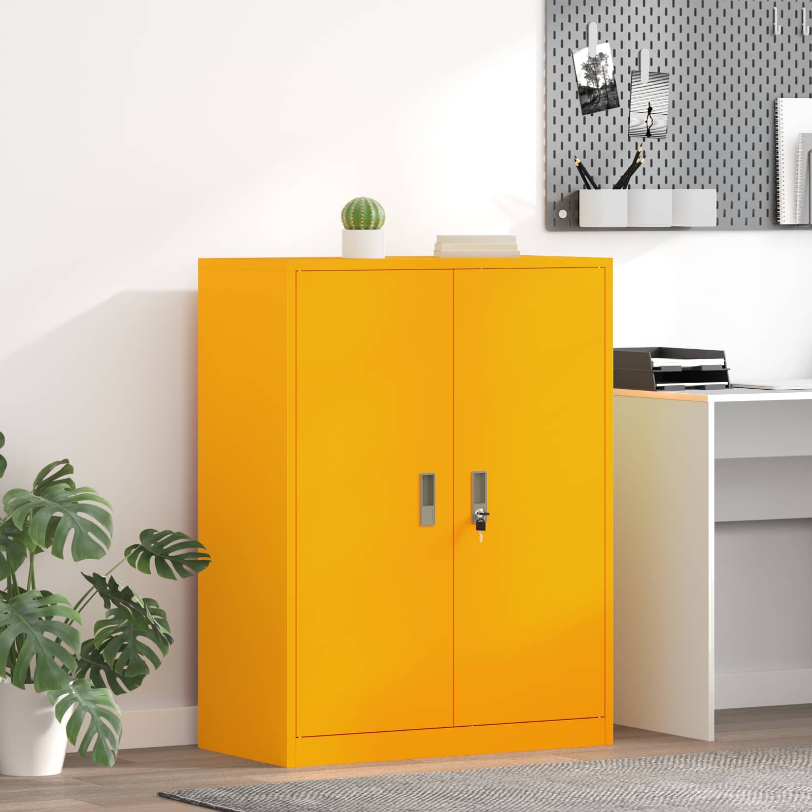 Armadio con archiviazione Giallo senape 80 x 40 x 105 cm 891691