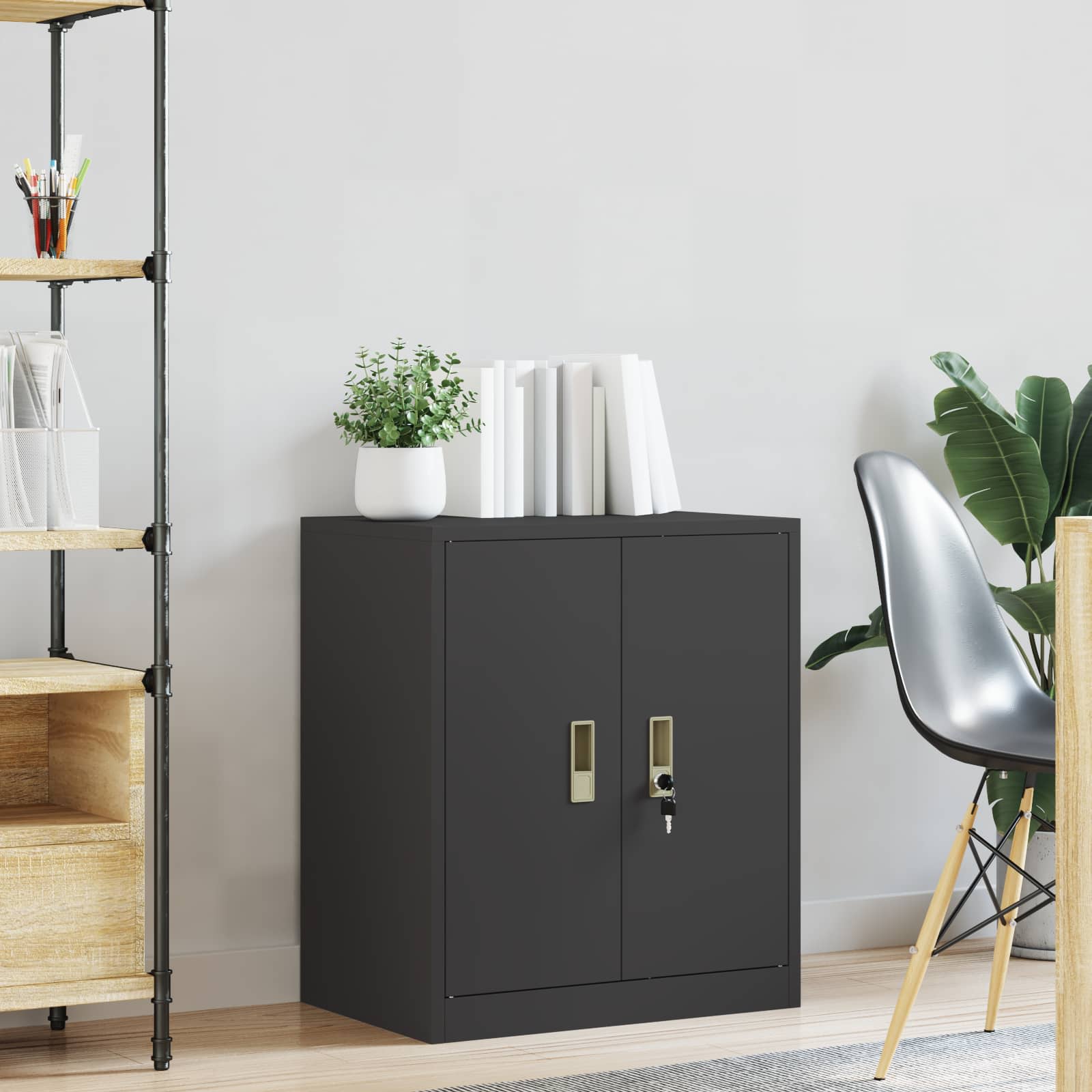 Armadio Nero 60 x 40 x 70 cm Acciaio laminato a freddo 891718