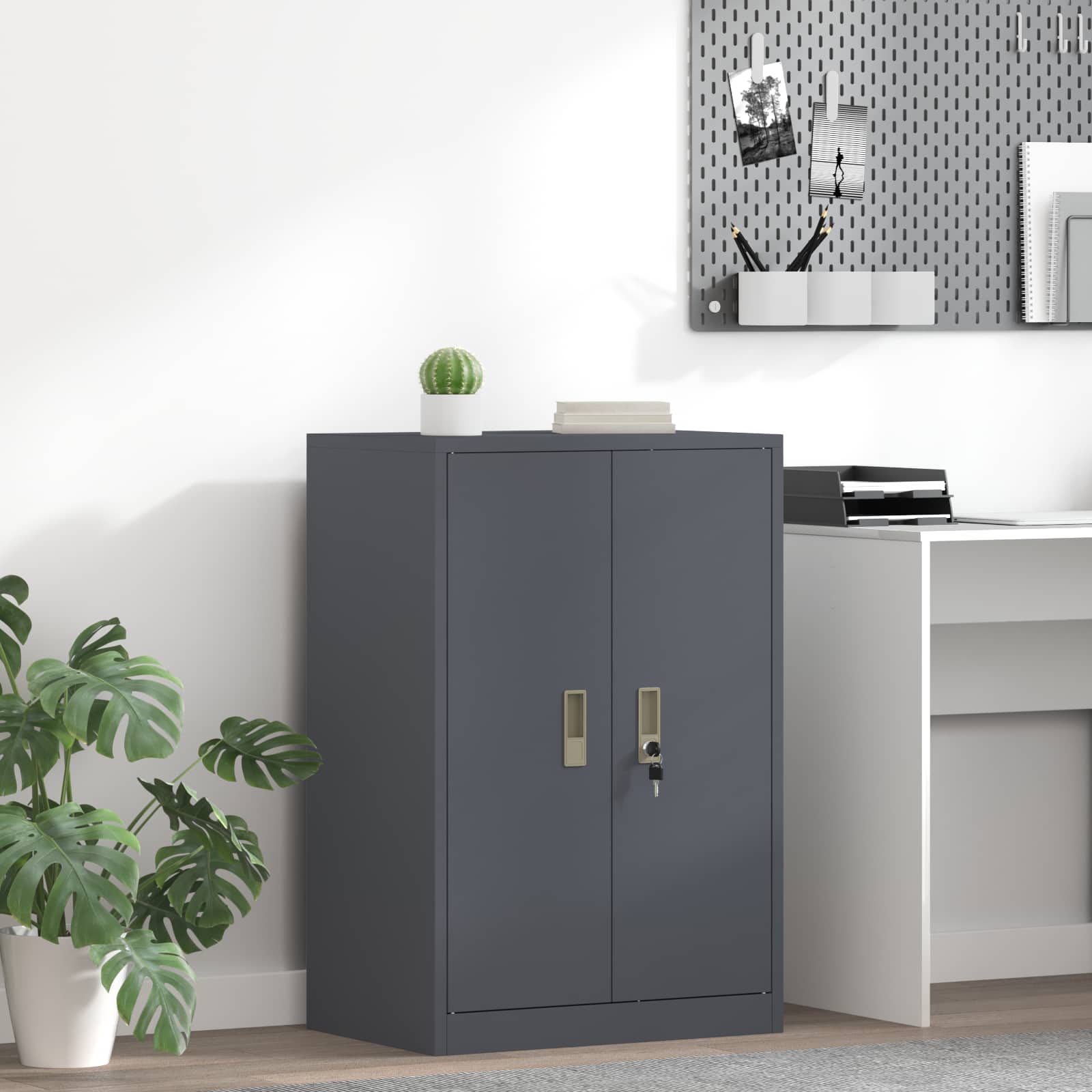 Armadio Antracite 60 x 40 x 90 cm Acciaio laminato a freddo 891726