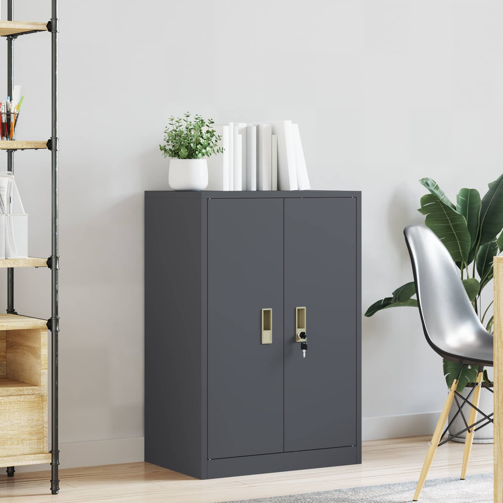 Armadio Antracite 60 x 40 x 90 cm Acciaio laminato a freddo 891726