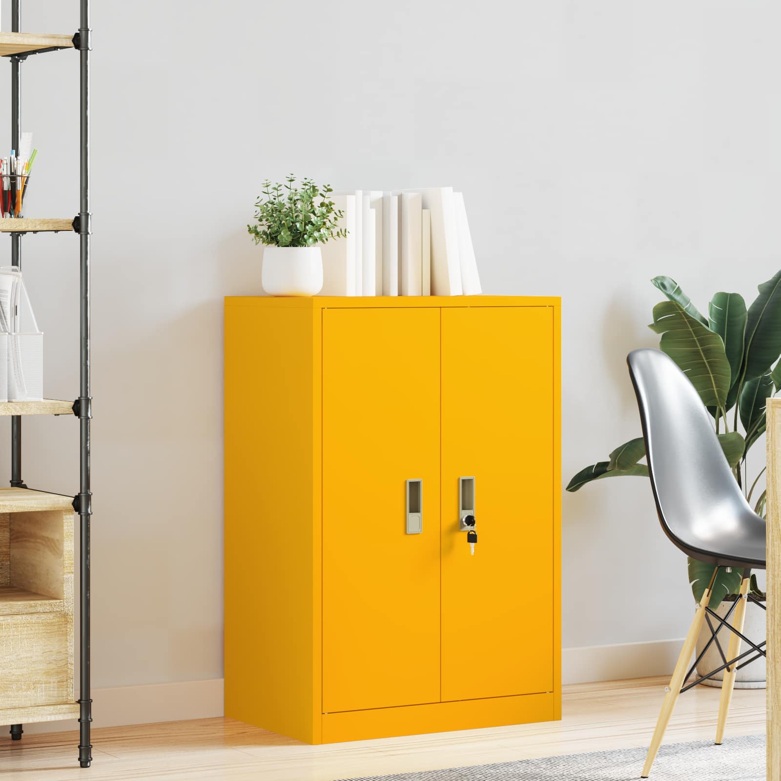 Armadio Giallo senape 60 x 40 x 90 cm Acciaio laminato a freddo 891727