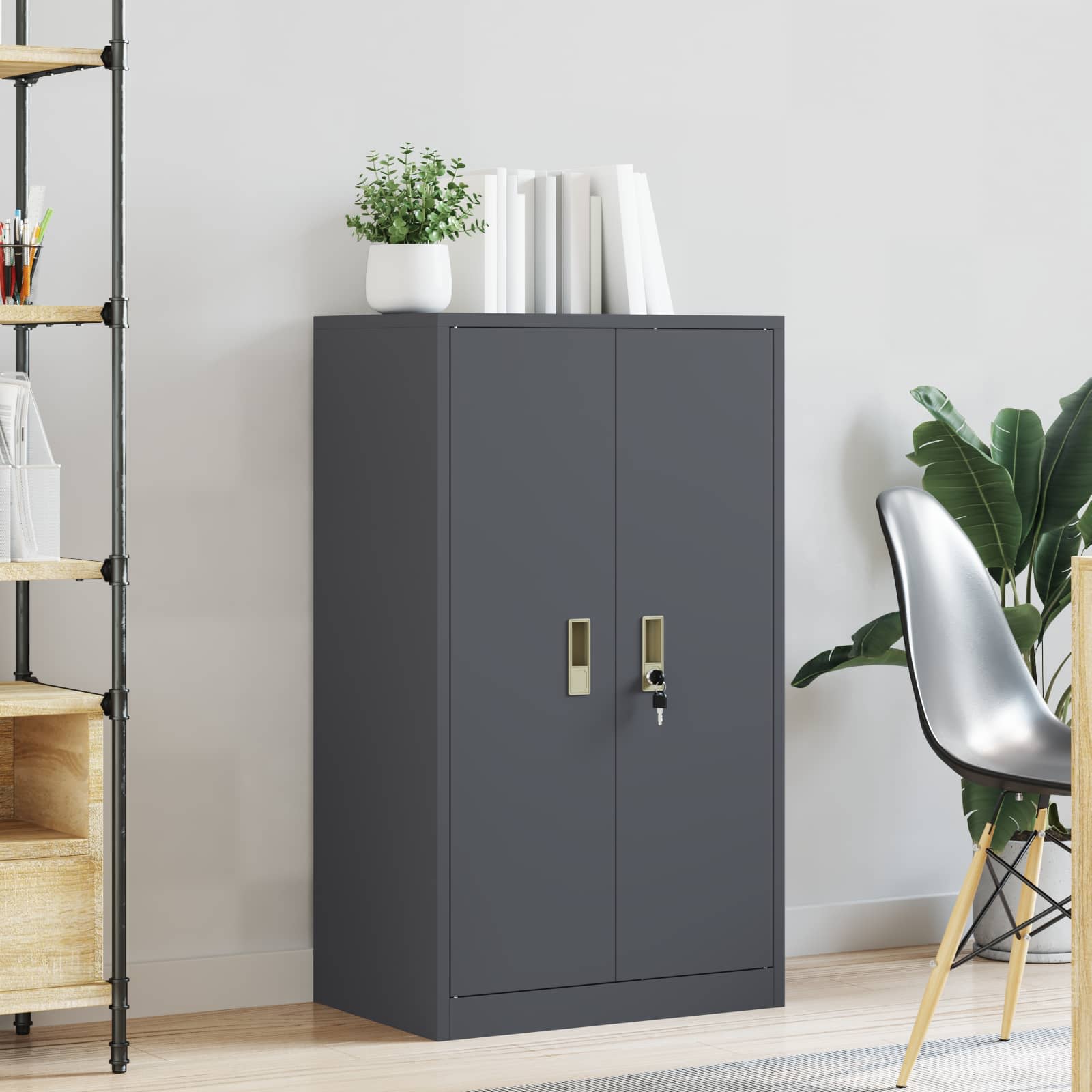 Armadio Antracite 60 x 40 x 105 cm Acciaio laminato a freddo 891732