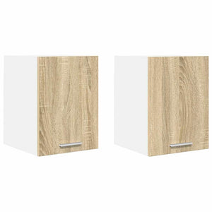 Armadio pensile con porta Riga 2 pcs Quercia Sonoma e Bianca 884119