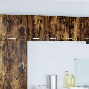 Armadio pensile con porta Riga 2 pcs Rovere Affumicato e Bianco 884123