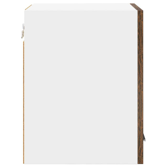 Armadio pensile con porta Riga 2 pcs Rovere Affumicato e Bianco 884123