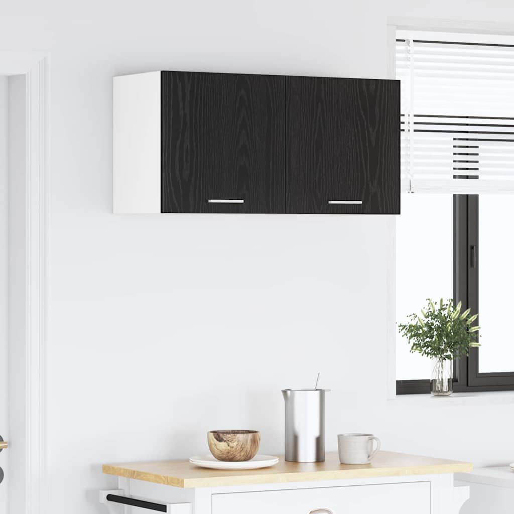 Armadio pensile con porta Riga 2 pcs Rovere Affumicato e Bianco 884133