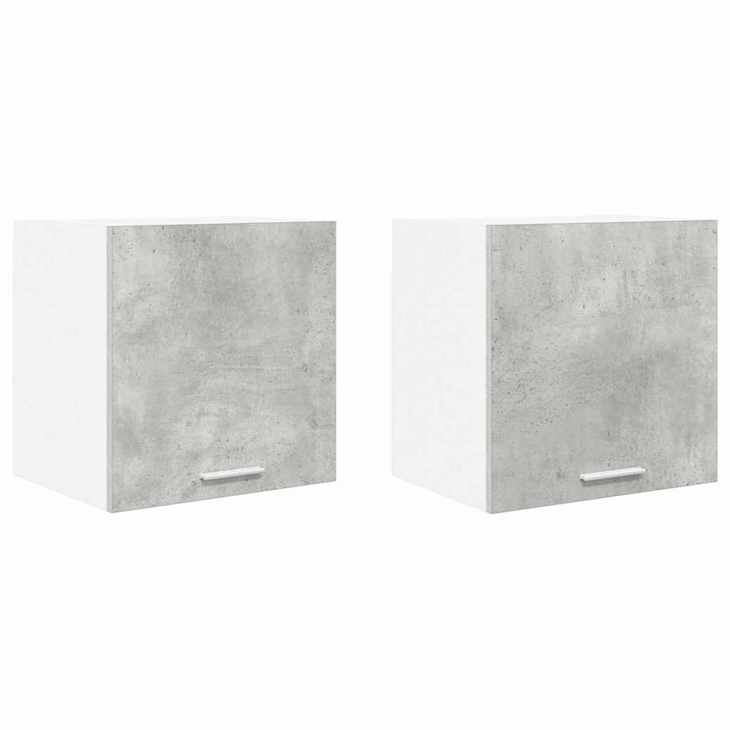 Armadio pensile con porta Riga 2 pcs Grigio Cemento e Bianco 884137