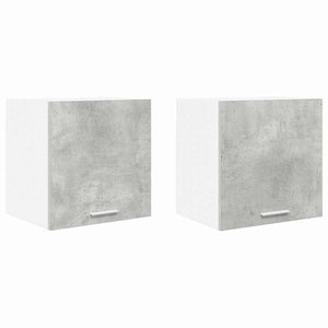 Armadio pensile con porta Riga 2 pcs Grigio Cemento e Bianco 884137