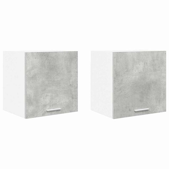 Armadio pensile con porta Riga 2 pcs Grigio Cemento e Bianco 884137