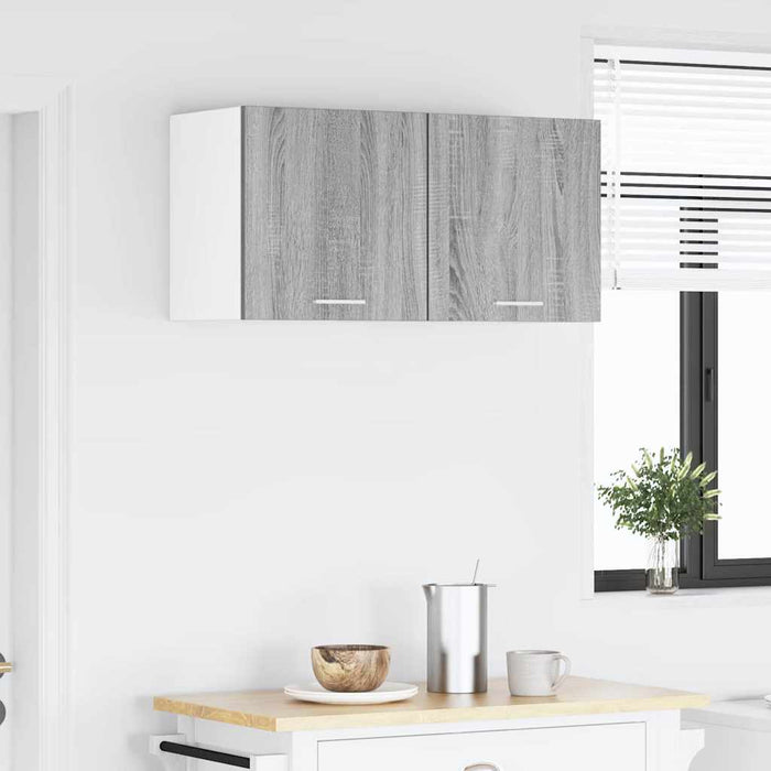 Armadio pensile Riga Grigio Sonoma e Bianco 40 x 31 x 40 cm 884140